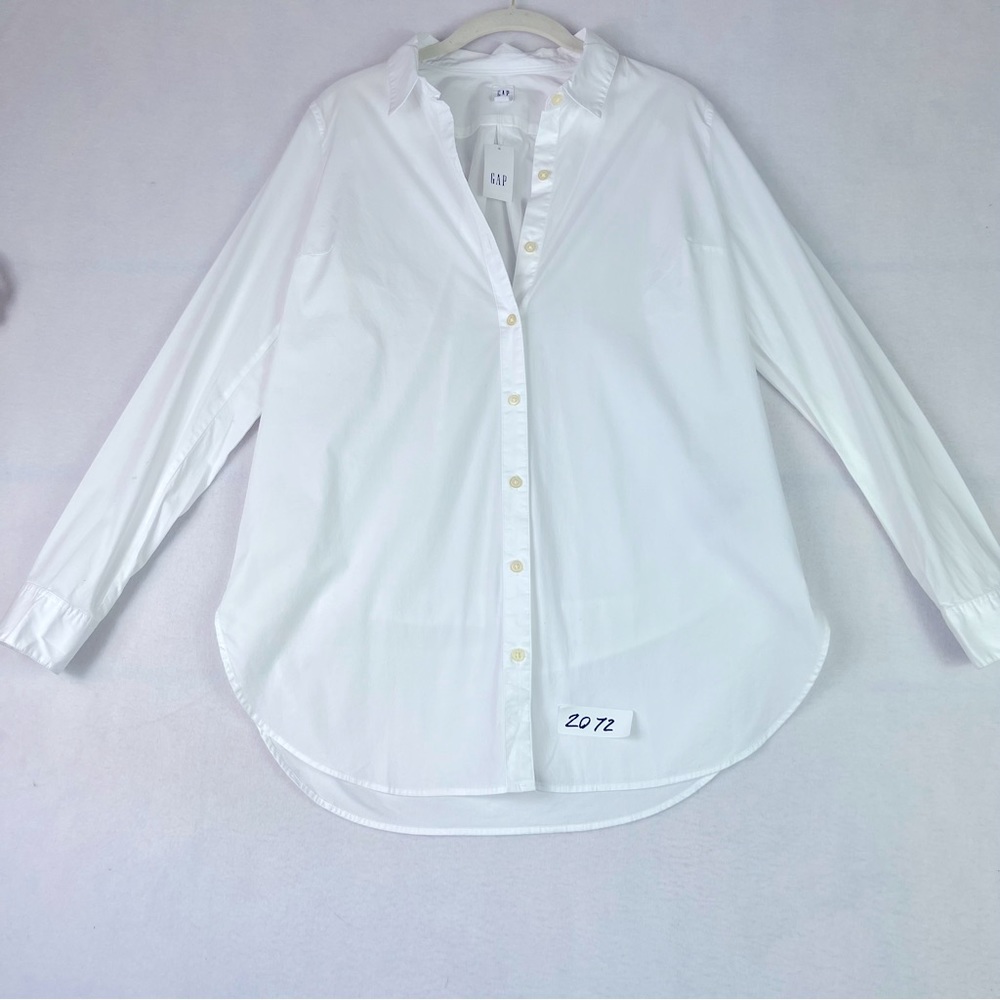 Gap maternity tailored optic white button  down shirt  size: extra small NWT - Picture 8 of 12